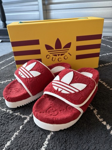 Sandali con plateau Gucci X Adidas GG Magic Sponge NUOVI IN SCATOLA