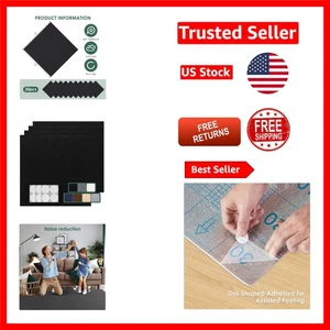 12”x12” Waterproof Black Carpet Tiles - 30 Pack Self-Stick for Effortless Style - Foto 1 di 10