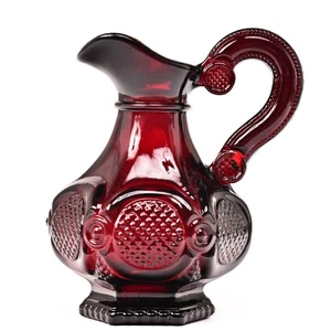 AVON Antique Original Vintage 1876 Cape Cod Ruby Red Glass Cruet Pitcher Bottle - Picture 1 of 11