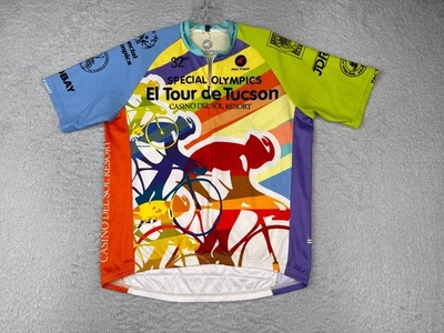 Pactimo Cycling Jersey Adult Medium Green Red El Tour De Tucson 1/2 Zip Poly - Image 1 of 4