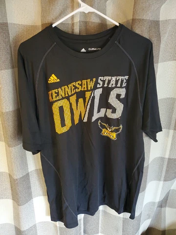 New Kennesaw State Owls Shirt ~ Mens Size L ~ Short Sleeve Adidas Shirt Cover