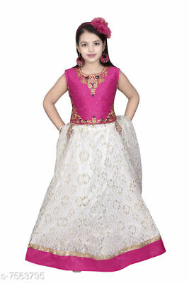 Indian Traditional High Fame Pink Ethnic Silk Blend Lehenga Choli Set For Girls • 37.25€