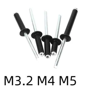 Blindnieten Schwarz Flachkopf Alu / Stahl Nieten Popnieten Niete 3.2mm 4mm 5mm - Bild 1 von 32