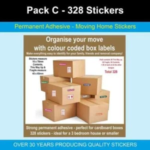 Pack C - 328 Home Moving Stickers - Picture 1 of 2