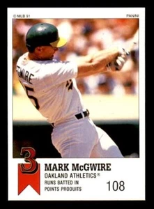 1991 Panini Canadian Top 15 #23 Mark McGwire Sticker A'S NM-MT - Bild 1 von 2
