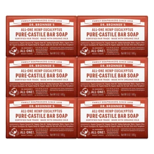 Dr. Bronner'S - Pure-Castile Bar Soap (Eucalyptus, 5 Ounce, 6-Pack) - Made with - Picture 1 of 12