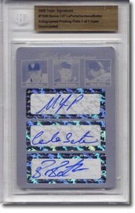Matt LaPorta * CARLOS SANTANA * BILLY BUTLER Autograph Rookie Auto Plate BGS 1/1
