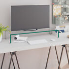 TV Stand/Monitor Riser Glass Clear 80x30x13  R9E6