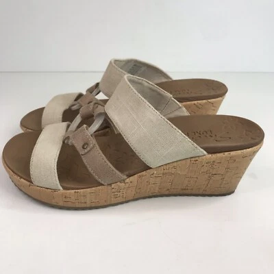 Skechers Cali Beverlee Sail Away Natural Wedge Luxe Foam Sandals Women's Sz 7.5 - Image 1 of 4