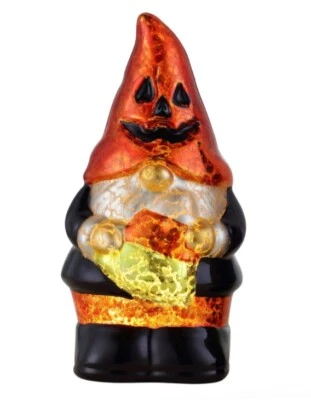 Mr Halloween 6" Mercury Glass Gnome LED Battery Lighted Figurine Decor Vintage - Image 1 of 4