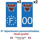 Stickers autocollant plaque d'immatriculation Sapeur Pompier original bleu