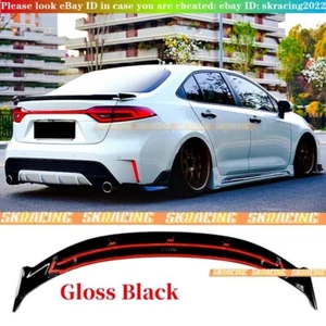 Fit For 2020-2023 Toyota Corolla Sedan Glossy Black Rear Trunk Spoiler Wing Lip - Picture 1 of 19