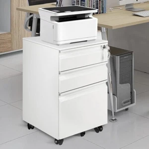 Mobile File Cabinet W/3 Drawers 19.69”D*15.35”W*23.6”H, Fully Assembled Cabinet - Picture 1 of 5