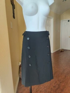 Jenne Maag Double Front Sided Button Black Skirt Size 6 Women's - Picture 1 of 9