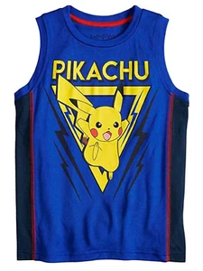 Pokemon Pikachu Boys Muscle Active Wear T-Shirt Tee NWT - Picture 1 of 2