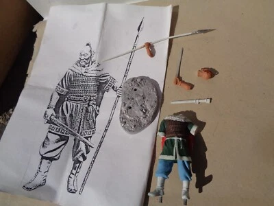 Poste Militar MG2, Attila el Huno, kit de figura de plomo de 70 mm, FR Foto 1 de 4