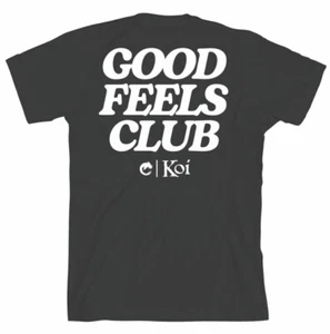 Camiseta Koi CBD, logotipo Good Feels Club en la espalda en la parte delantera negra 2XL - Imagen 1 de 2