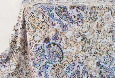 1 yarda X 1,4 metros Retro Paisley Vestido Material Suave Rayón Algodón Tela Foto 1 de 4