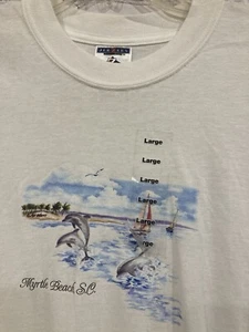 Vintage Myrtle Beach Dolphins printed Shirt L SC South Carolina - Picture 1 of 9