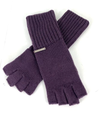 Michael Kors Cable Knit  Fingerless Gloves Purple H3 - Image 1 of 4