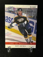 2002-2003 Be A Player Memorabilia Scott Hartnell BAP Ruby 057/200 Nashville #185