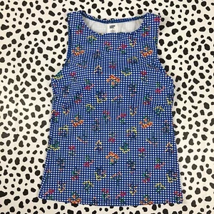 Lands End blau botanisch karierter hochgeschlossener Tankini Reg. 6 BADEOBERTEILE 513786 - Bild 1 von 4