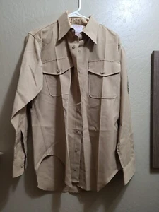 Khaki Shirt Long Sleeve 16 x 34 MGSGT Creighton USMC Uniform - Picture 1 of 6
