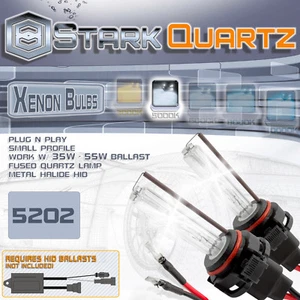 35W / 55W Xenon HID Bulbs Fog Light 5000K White - 5202 2504 - Replacement Pair - Picture 1 of 3