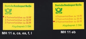 Berlín MH 11 a, aprox, ea, eb, f, l todos mZ, barra de conteo **; seleccionar #e687 - Imagen 1 de 2