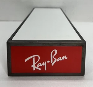 Ray-Ban Countertop Display 2” Riser Stand Iconic Logo White Top Patina Base - Picture 1 of 12