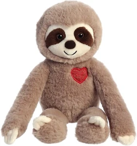 Aurora - Valentine - 12" Sweety Sloth Brown Heartwarming Stuffed Animal - Picture 1 of 6