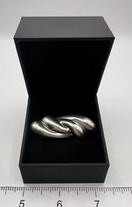 925 Sterling Silver Mexico Swirl Handcrafted Abstract Knot Pin Brooch Vintage - Picture 1 of 7