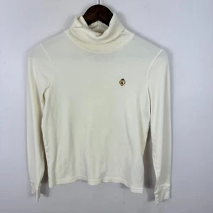 Lauren Ralph Lauren S Petite girocollo avorio stemma logo manica lunga vecchi soldi - Foto 1 di 6