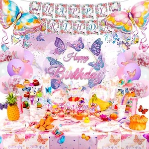 120 Pcs Butterfly Birthday Party Decorations Fairy Party Supplies for Kids Teens - Picture 1 of 8