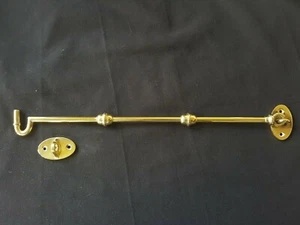 Ein aufgearbeiteter antiker Messing großer viktorianischer Kabinenhaken mit Halter (EB140) - Bild 1 von 7