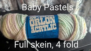 DuPont Yarn - 100% Orlon Acrylic, 3.5 ounce, 4 fold, Vintage Baby Pastels - Picture 1 of 4