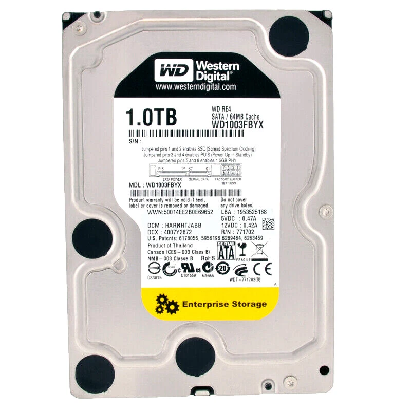 Western Digital RE4 1 TB Internal 7200 RPM 3.5" (WD1003FBYX) Hard Drive