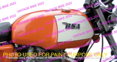 BSA A65 L LIGHTNING 650CC NARANJA BLANCO ACERO TANQUE GASOLINA 1972 + TAPA GRIFO/APTO PARA Foto 1 de 4