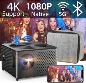 Projector Native 1080P 18000LM/800ANSI, OTOUCH 5G WiFi Bluetooth Projector 4K - Picture 1 of 14