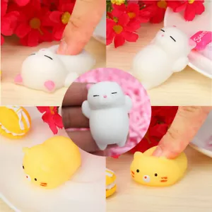 Cute Mochi Cat Squeeze Healing Fun Kids Kawaii Toy Stress Reliever Decor X0 RW - Picture 1 of 11