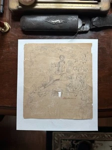 Antique Original Robert Cruikshank Signed Pencil Drawing 19c Victorian OOAK - Picture 1 of 10