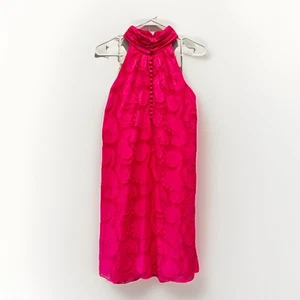 Lilly Pulitzer Quinn Neckholder High Neck Rosa Struktur Knotty Spitze Feminin Gr. S - Bild 1 von 10