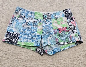LILLY PULITZER PANTALONES CORTOS WALSH SEA LIFE ESTAMPADO OCÉANO MUJER TALLA 4 - Imagen 1 de 11