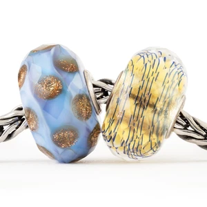 (Set of 2) Trollbeads Serling Silver Faceted Beads Golden Sky Kit TZZUK-01068. - Picture 1 of 1