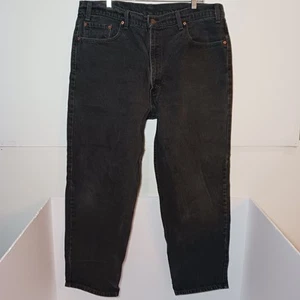 Vtg 1998 Levi's 550 Relaxed Fit Tapered Leg Jeans Mens Sz 38X30 Black Denim - Picture 1 of 10