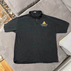 Rare Costco Team Member Black Polo Embroidered All Fire Up For Safety Fire Large - Picture 1 of 7