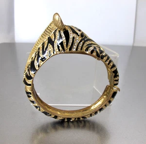 De colección. J. Brazalete brazalete con bisagras de estrás esmaltado cebra CREW - Imagen 1 de 9