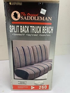 Vintage Saddleman Split Back Truck Bench Saddle Blanket Cover Blue Gray NOS - Picture 1 of 8