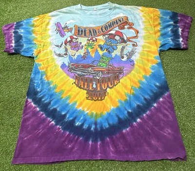 Camiseta DEAD And COMPANY 2017 Fall Tour Official Tour Tie Dyed 2XL Grateful Dead - Imagem 1 de 4