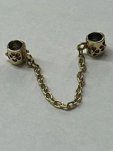Pandora 14k Yellow Gold Flower Safety Chain 750312-05 - Picture 1 of 5